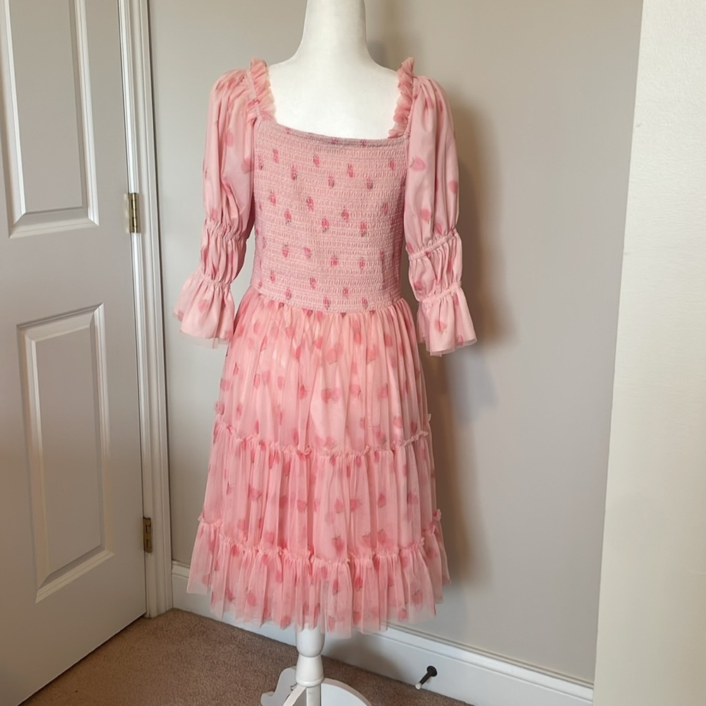 Ivy City Co Jess Dress in Pink Strawberry Fields - Picture 7 of 11